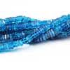 Natural Neon Blue Apatite Smooth Polished 3d Box Cube Beads Strand Length is 16 Inches & Sizes 3.5-4mm approx. 